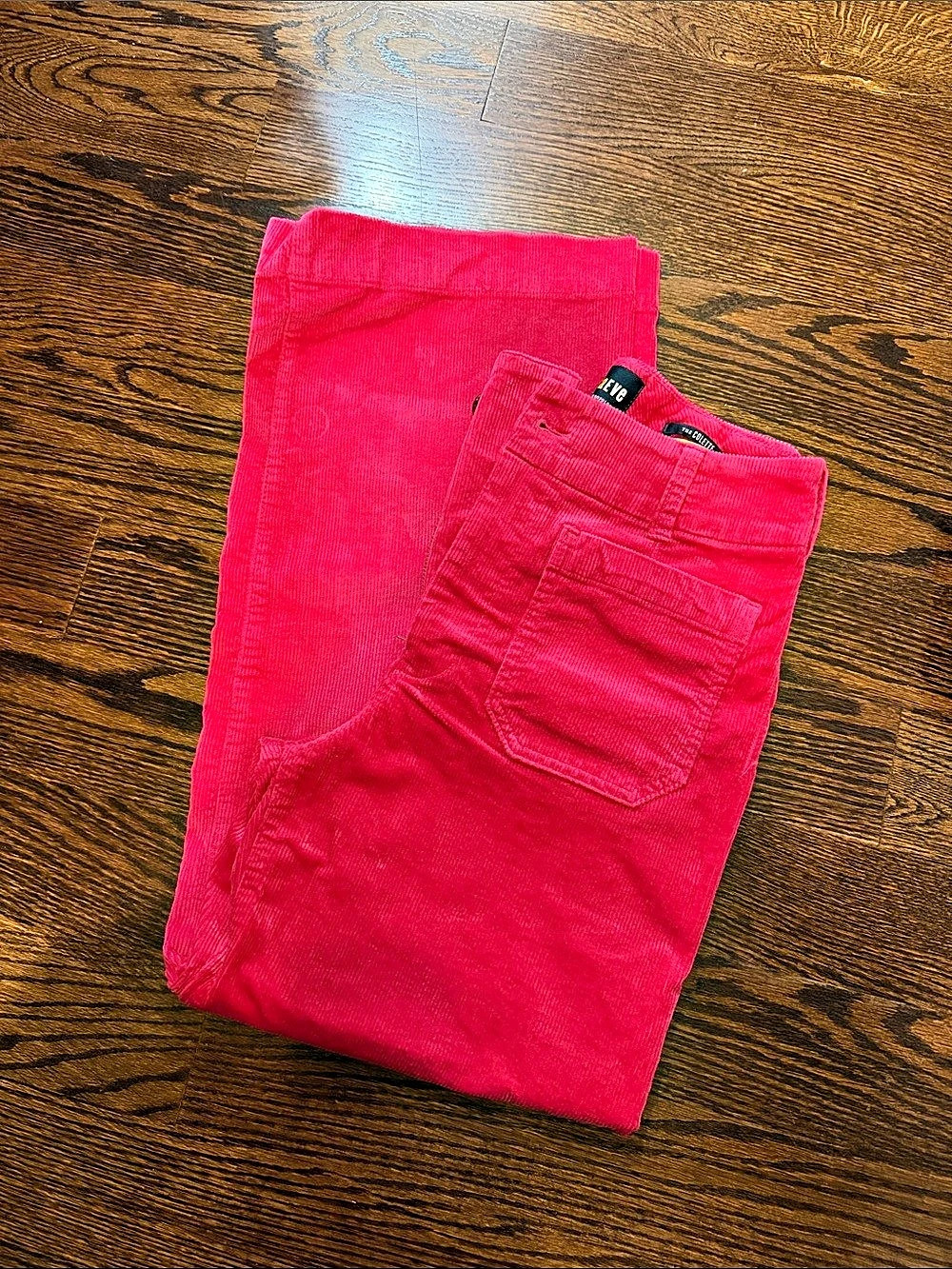 The Colette Cropped Corduroy Pants in Pink Waist 25